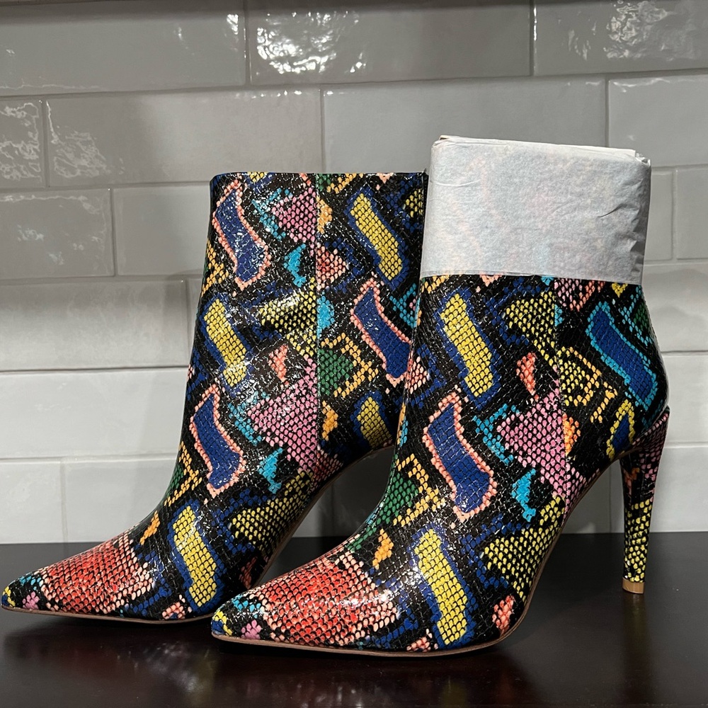 Steve Madden HALENA Ankle Boots Bright Multi - Size 9.5 NEW
